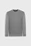 Men's Gray Melange Standard Fit Regular Cut Crew Neck Dobby Knitwear Sweater - 4