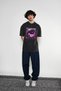 Fly on the Wall Printed Oversize Unisex Washable Black Tshirt - 6
