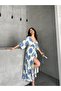 Women's Bohemian Style Viscose Summer Dress - Slit & Patterned - 3