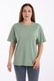 Women's Mint Green Oversize Crew Neck 100% Cotton Plain Basic Summer T-Shirt - 4