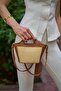 Tan Straw Women's Mini Straw Detailed Crossbody Bag - 3