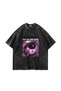 Fly on the Wall Printed Oversize Unisex Washable Black Tshirt - 3