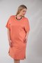 210105 Women's Crew Neck Dress with Pockets Orange - 4