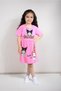 Girl's Pink Kuromi Printed Combed Cotton Dress (100% Cotton) - 3