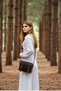 6019 Gordion Mink Genuine Real Leather Handmade Medium Size Shoulder Crossbody Bag - 6