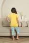 Mother Daughter Short Sleeve Crew Neck Printed Lemon Purple Pajamas Set - 4