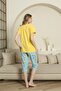 Mother Daughter Short Sleeve Crew Neck Printed Lemon Purple Pajamas Set - 4