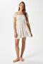 Women's Ava Ecru Pink Floral Gipeli Viscose Dress 17870 - 2