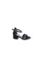 170 Girl's Black Stone Banded Heeled Shoes