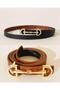 2-Piece Long Buckle Gold Women's Belt Trouser Belt Dress Belt Shirt Belt Pull Belt