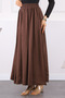 Brown Elastic Waist Modal Skirt - 4