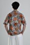 Orange Leaf Patterned Shirt - 4