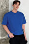 Unisex Santa Barbara Printed Relaxed Cut Sax-Blue T-Shirt - 2
