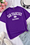 Unisex San Francisco Printed Relaxed Cut Purple T-Shirt