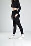 Slim Cut Black Lycra Carrot Trousers - 2