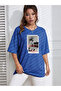 Unisex Dote Nosd Supri Walp Printed Relaxed Cut Sax-Blue T-Shirt - 2