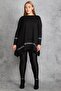 Women's Large Size Black Rib Detailed Tunic 65n18830 - 3