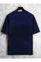 Unisex Bronk City Printed Relaxed Fit Navy Blue T-Shirt - 2