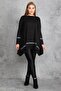 Women's Large Size Black Rib Detailed Tunic 65n18830 - 6