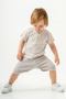 Baby Kids Gray Cotton Shorts 2-Piece Set Trend Fashion Bottom Top Set - 2