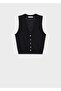Thin knit vest with buttons - 3
