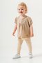 Baby Kids Beige Cotton Tights 2-Piece Set Trend Fashion Bottom Top Set - 3