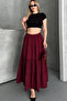 Basic Lined Pleated Women's Long Skirt Black - 3