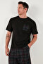 Checkered Regular Fit Cotton Crew Neck Short Sleeve Shorts Pajama Set Men's Pajama Set - 4