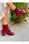 Smile Burgundy Patent Leather 5 cm Heel Summer Boots Sandals - 3
