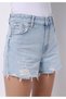 Mom Fit High Waist Straight Women's Indigo Jean Shorts - 4
