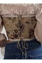 Vintage Flower Printed Corset Bustier - 3