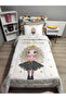 Quilted Beige Pirencess 4-Piece (100% Cotton 100X200 with Elastic Sheets) Single Bedspread Set - 2