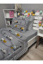 Quilted Gray Scoop 4-Piece (100% Cotton 100X200 with Elastic Sheets) Single Bedspread Set - 3