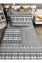 Quilted Black Ethnic 4-Piece (100% Cotton 100X200 with Elastic Sheets) Single Bedspread Set