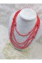 Red Pomegranate Flower Beaded Wrap Around Long Necklace Bohemian Necklace - 4