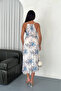 Women Floral Print Strap Summer Chiffon Dress Nbk4209 - 4
