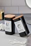 Pack of 2 Acrylic Ear Cotton & Cotton Organizer with Labels 300 ml Storage Container Bathroom Set - 2