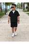 Boys' Summer Linen Fabric Shirt Shorts Bottom Top Holiday Set of 2