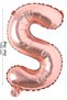 Foil Balloon Letter S Helium Balloon 100 cm Rose Color - Letter S Balloon - Letter Foil Balloon - 40 Inch