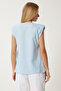 Padded Cotton Knitted T-Shirt Sky Blue Lub0109 - 5