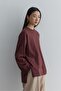 Thick Folded Sweatshirt Claret Red - 3
