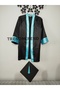 8-10 Years Primary School Group Kep Cübbe Black-Turquoise Graduation Cübbe Double Graduation Set - 2