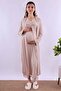 Effortt Brown Maternity and Postpartum Nightgown Set with Robe - 2