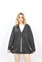 Anthracite 3-Button Embroidered Steel Knitted Mother Cardigan