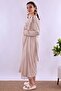 Effortt Brown Maternity and Postpartum Nightgown Set with Robe - 4