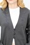Anthracite 3-Button Embroidered Steel Knitted Mother Cardigan - 4