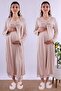 Effortt Brown Maternity and Postpartum Nightgown Set with Robe