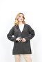 Anthracite 3-Button Embroidered Steel Knitted Mother Cardigan - 8