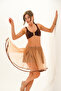 Tulle Fabric Lined Mini Skirt - 8