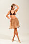 Tulle Fabric Lined Mini Skirt - 4